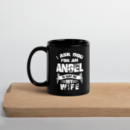 Angel/Wife Black Glossy Mug
